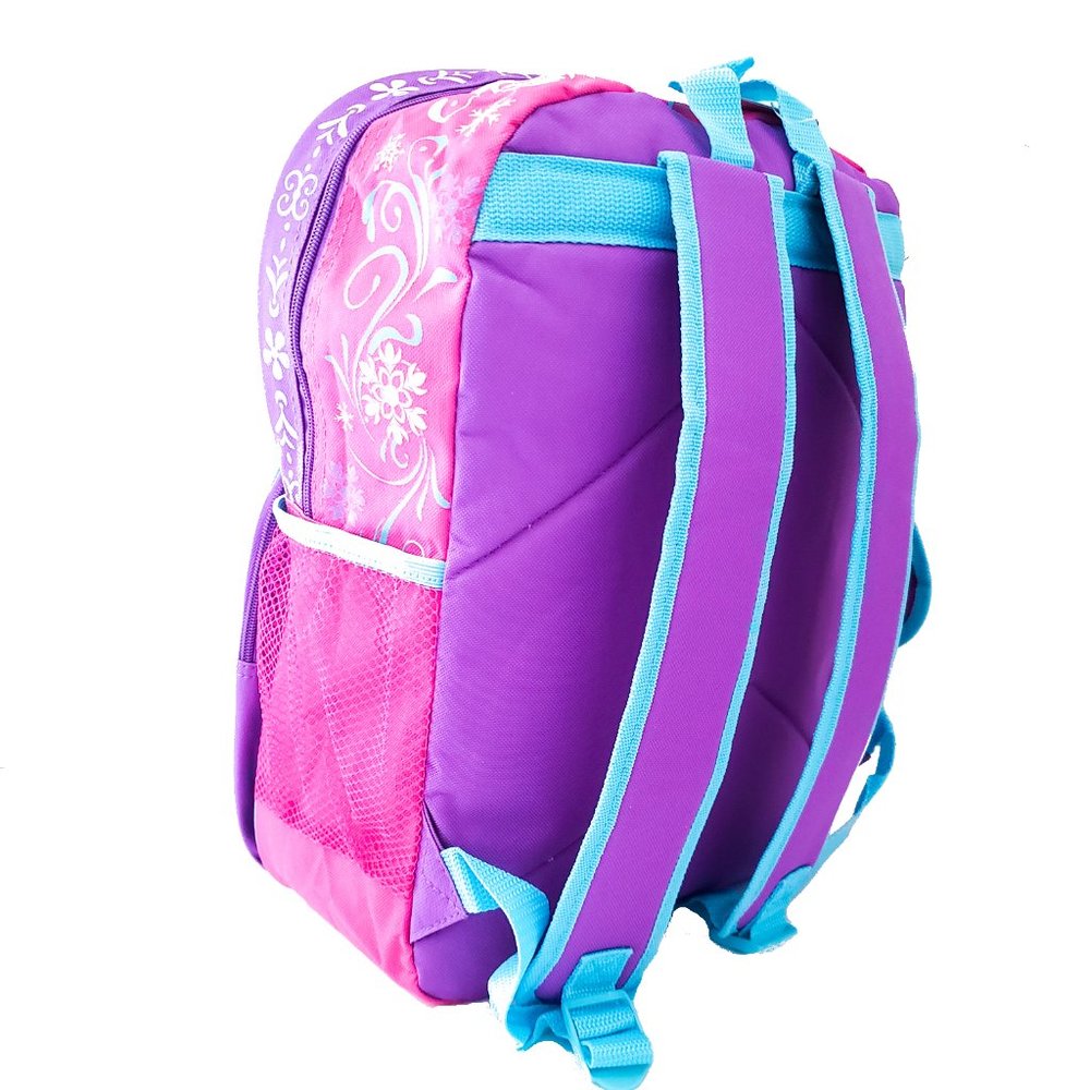 Disney Frozen Backpack 16" Large Kids Girls School Book Bag Blue Purple Pink - Picture 3 of 4
